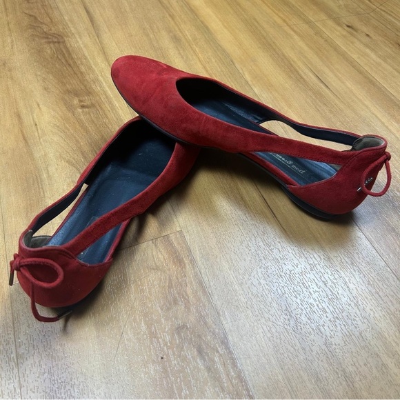 Paul Green Women’s  Red Suede Loafers Elegant Slip-On Flats - Picture 6 of 11